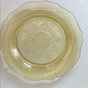 Vintage Depression Glass Decorative Dinner Plate